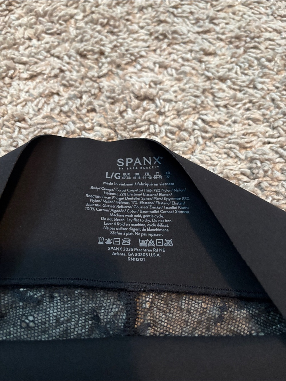 SPANX High-Waist Lace-Trim Panties in Black and Nude - Picture 6 of 7